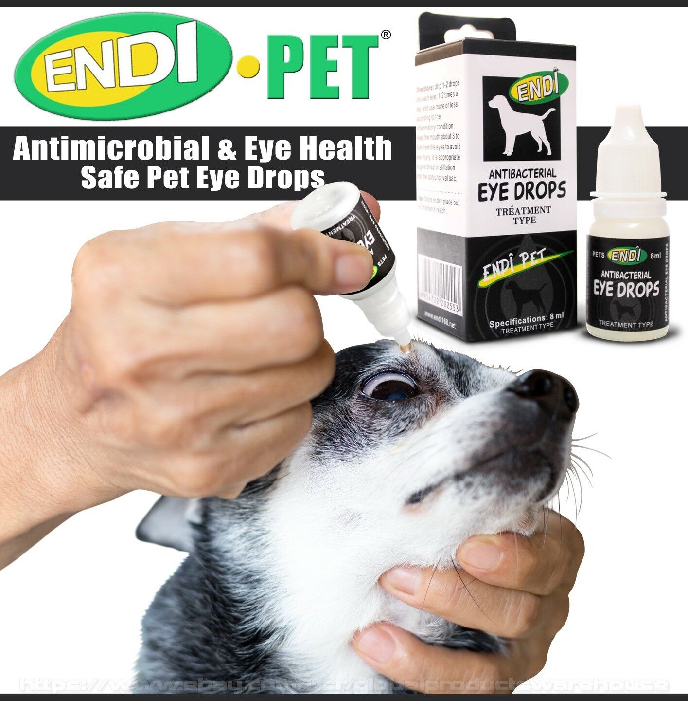 Dog Cat Pink Eye Drops Infection Conjunctivitis Dry Itch Red Irritation