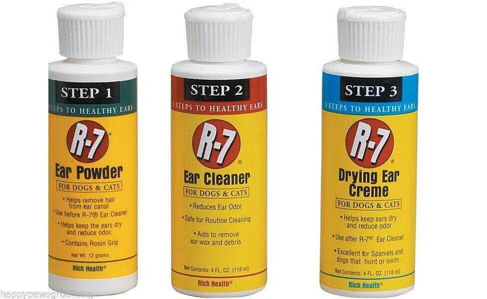 Gimborn R7 EAR Care 3 STEP KIT Control ODOR Powder/Cleaner/Creme DOG