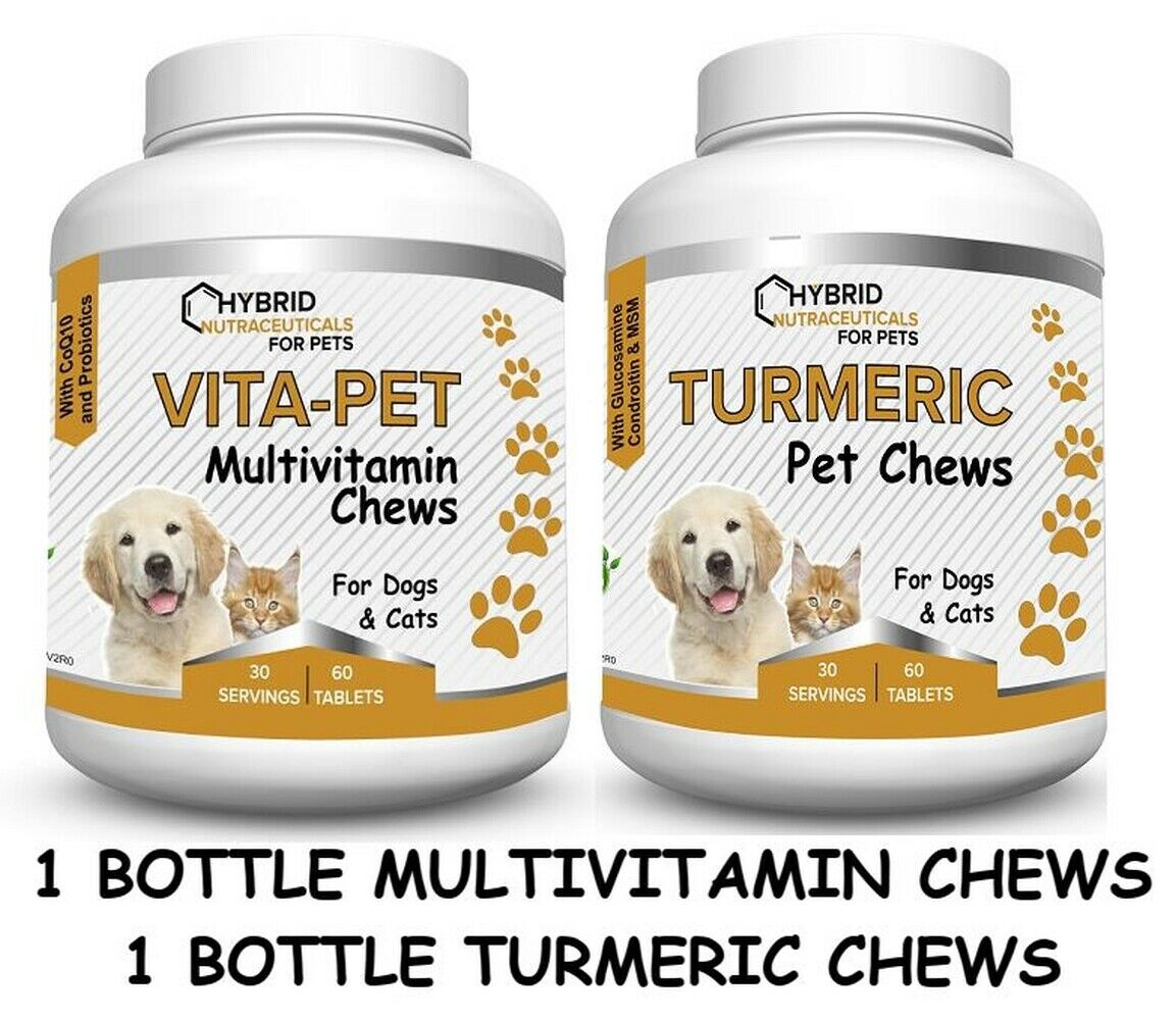 Total Pet Health Dog Vitamins + Turmeric for Dogs (2 bottles) NonGMO