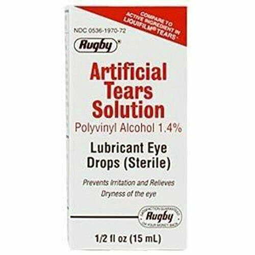 6 Pk Artificial Tears by Rugby Lubricant Eye Drops 15 ml Humans Dogs