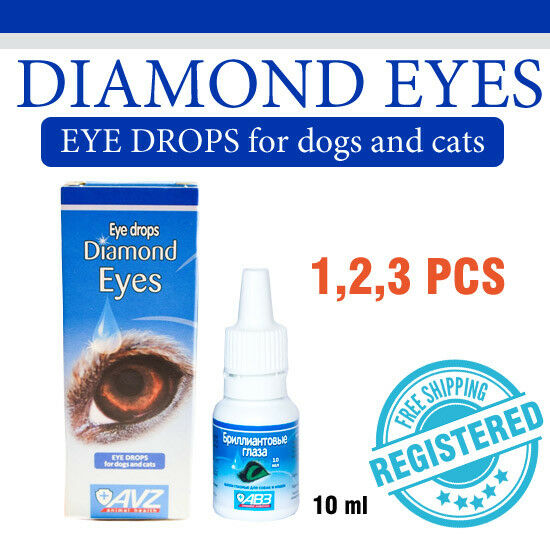 1, 2, 3 pack of Diamond eyes Eye drops for cats and dogs pet hygienic