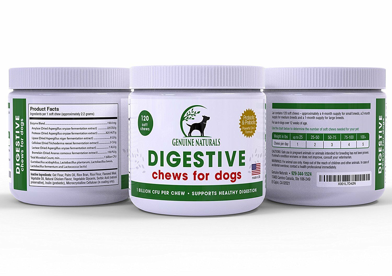 Digestive Health Supplement for Cats and Dogs Genuine Naturals 1 Soft